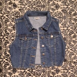 Denim Sleeveless Vest,  Jr Size Small